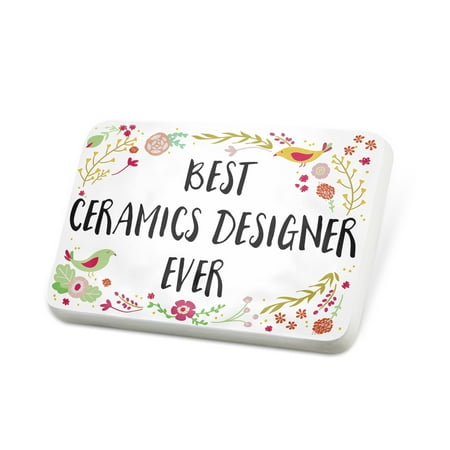Porcelein Pin Happy Floral Border Ceramics Designer Lapel Badge – NEONBLOND