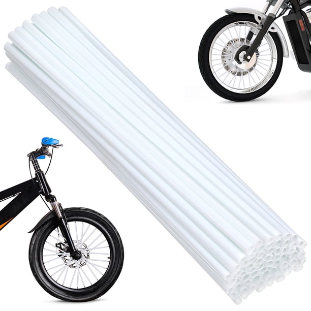 FELTECHELECTR 72 cubiertas decorativas para radios de bicicleta, protectores para radios de motocicletas todoterreno y bicicletas de montaña, repuestos.
