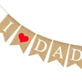 thumbnail image 3 of KAKOWELY Banderines con letras "I DAD", banderines de arpillera con forma de corazón rojo, banderines decorativos de lino con cola de golondrina, suministros para fiestas, 3 of 4