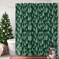 thumbnail image 4 of Shower Curtain 54"W x 78"L Winter Pine Trees Elk Pattern Dark Green Style Fabric Shower Curtains Set with Hooks Water Repellent Bathroom Curtains Machine Washable Bathroom Accessories, 4 of 9
