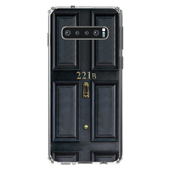 DistinctInk Clear Shockproof Hybrid Case for Samsung Galaxy S10  PLUS(6.4" Screen) - TPU Bumper, Acrylic Back, Tempered Glass Screen Protector - 221b Baker Street