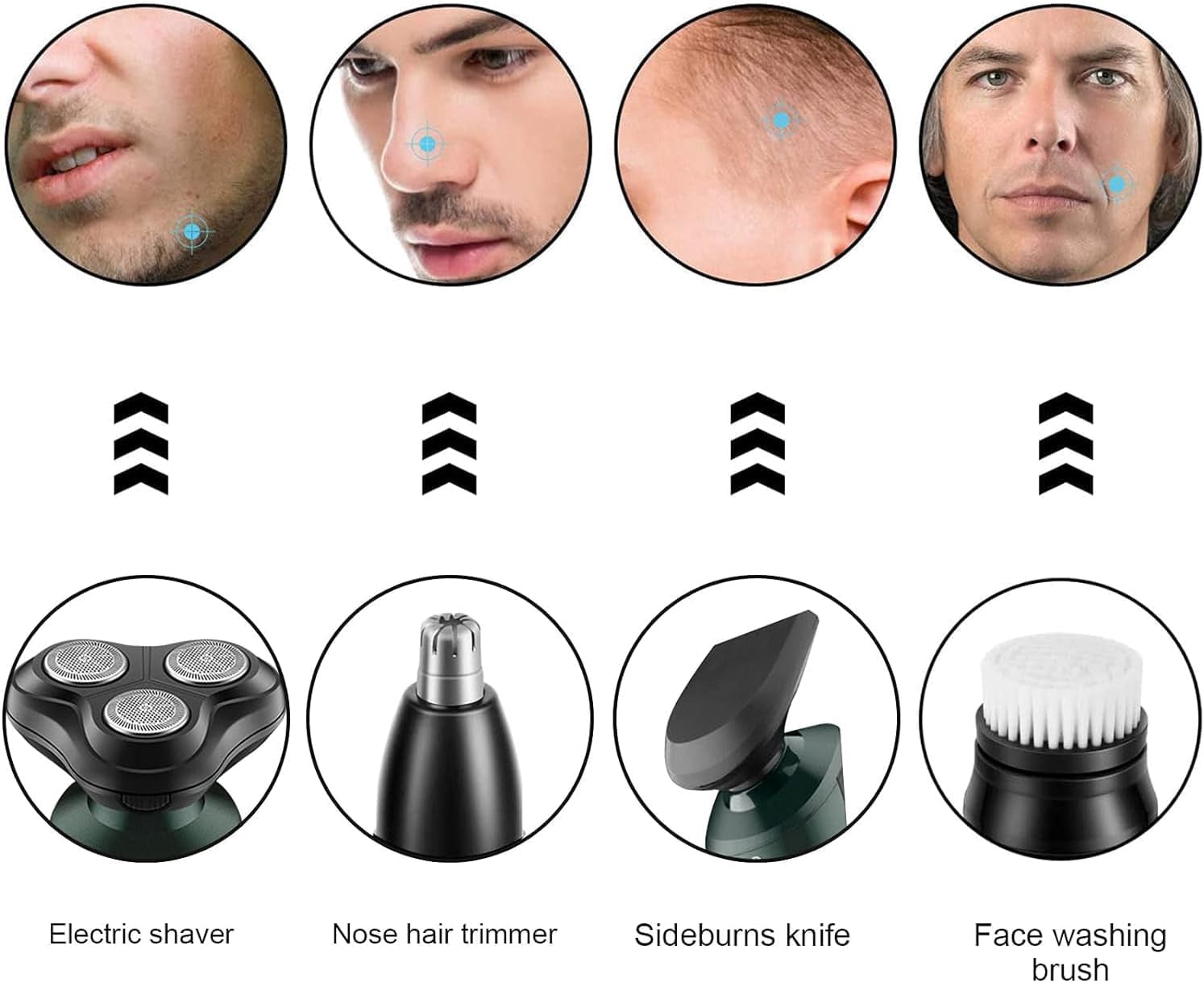 Electric Beard Trimmer for Men, Low Noise, 60 Min Battery, Washable Cutter Head, USB Charging - Perfect for Grooming Facial Hair