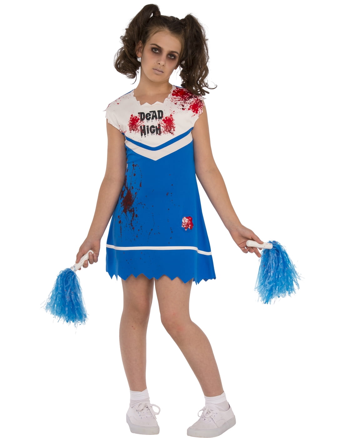 Not So Cheery Girls Zombie Ghost Cheerleader Halloween CostumeM
