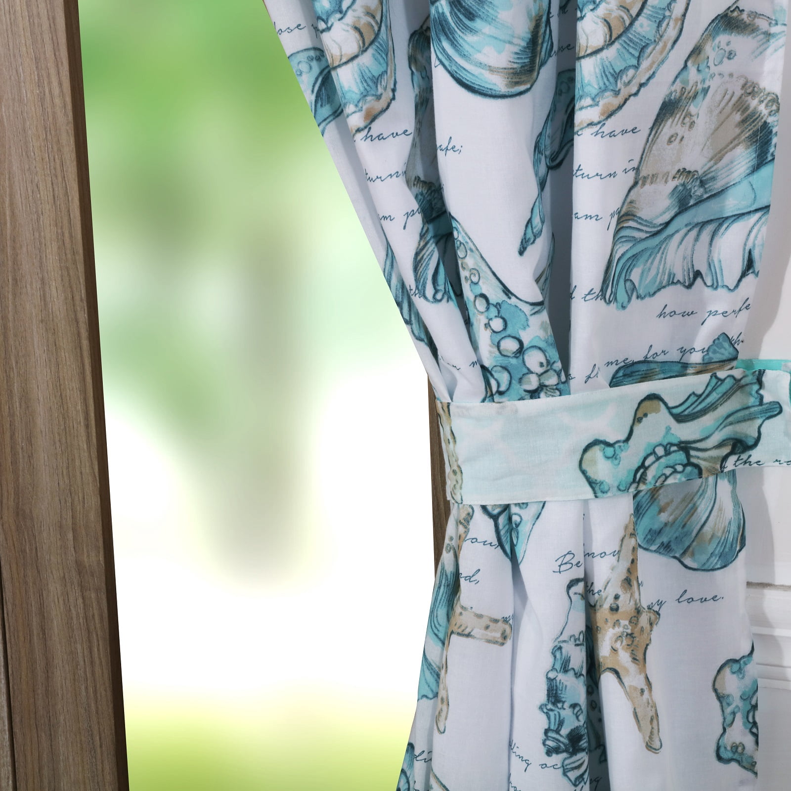 Global Trends Coastal Seashell Curtain Panels, 84” x 42” (2 Panels)