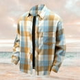 thumbnail image 2 of Plaid Shirts for Men Staple Long Sleeve Shirt Button Turn Down Collar Casual Lightweight Shirt Khaki XL, 2 of 4