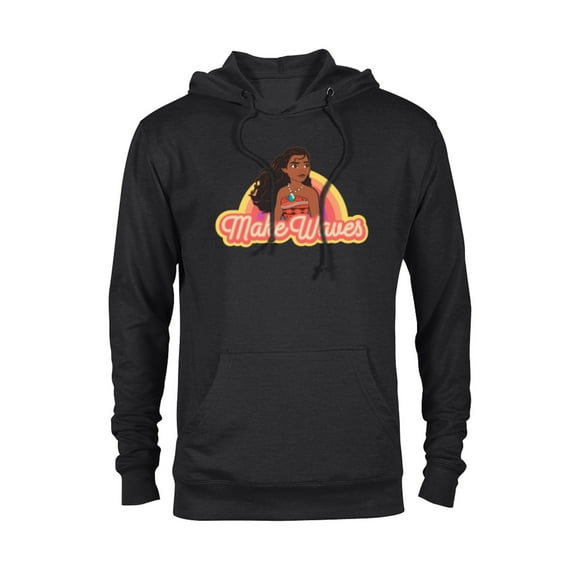 Disney Princess Moana Make Waves Rainbow - Pullover Hoodie for Adults - Customized-Black