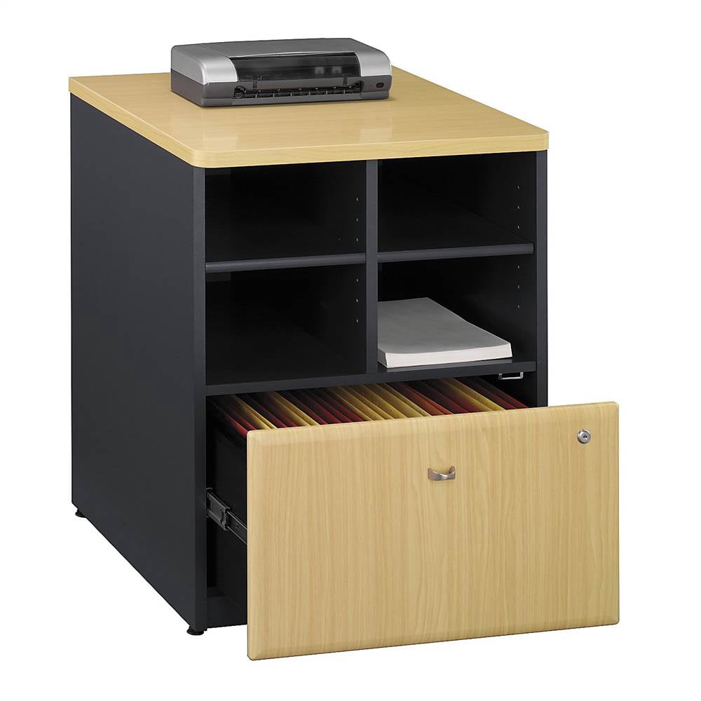 Office Storage Unit w Lateral File Drawer (Natural Cherry) Walmart