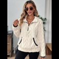 thumbnail image 4 of Suéter de Larga con Cremallera de un Cuarto para Mujer, Sudadera de Forro con Capucha, Sudaderas con Solapa, Suéteres Cálidos con Bolsillos. XXL, 4 of 9
