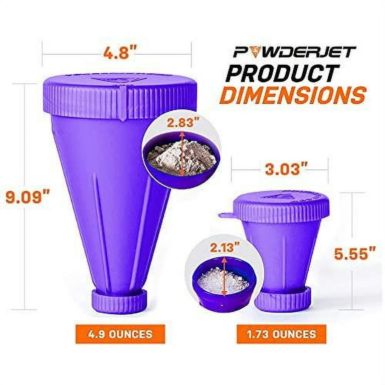 Indigo 2 sizes 3-in-1 Protein Funnel Powder Device, Protein Powder  Containers to Go, and Powder Mixer, Tight-Lock Containers for Protein  Powder and