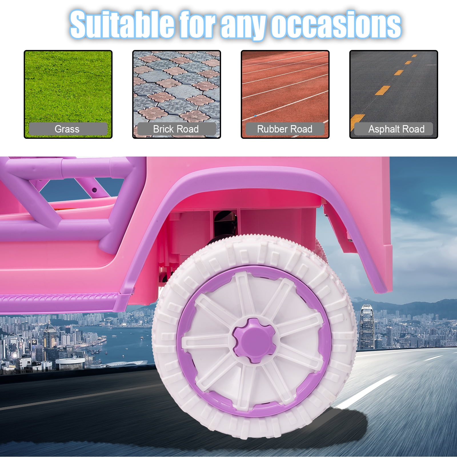 FINITO 1 Seater Battery Powered UTV, Ride on Toys for Toddlers Boys Girls, 12V Ride On Car with Parental Remote Control, Kids Electric Vehicle with Music Bluetooth, Purple