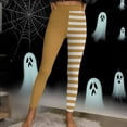 thumbnail image 4 of Abomasnow Halloween Leggings for Women Casual Striped Print Stretchy Yoga Pants Tummy Control High Waisted Workout Leggings, 4 of 9