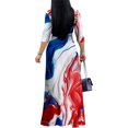 thumbnail image 3 of Women's Maxi Floral Print Casual 3/4 Sleeve V-Neck Wrap Tie Waist Long Dress For Women Plus Size Summer Vacation Boho Beach Chic Curvy Elegant Outwear Vestidos, 3 of 4