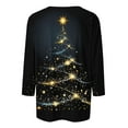 thumbnail image 4 of VKOYWKM Women's Fall Shirts Christmas 3/4 Sleeve Tops Xmas Tree Graphic T Shirts Holiday Party Crew Neck T-Shirts Loose Fit Christmas Gifts Tunic Top, 4 of 5