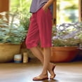 thumbnail image 2 of JJHGVB Cotton Linen Capris for Women Wide Leg Capri Womens Long Shorts Beach Cropped Trousers Below the Knee Beach Boho Casual Pants Women Linen Shorts Womens Linen Shorts Baggy Shorts Women D M, 2 of 4