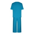 thumbnail image 4 of Diufon Pajamas Sets for Women Round Neck Short Sleeve Sleepshirt Solid Color 3/4 Pants Two piece Outfits, 4 of 7