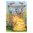 thumbnail image 1 of Toland Home Garden Kitty at the Birdbath 28 x 40 Inch Decorative Spring Summer Flower Cat Bird Bath House Flag, 1 of 1