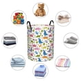 thumbnail image 3 of Lsque Cute Dinosaur pattern Laundry Hamper Basket, Tall Woven Rope Hamper Basket for Clothes, Lightweight Storage Basket, Collapsible Waterproof-Medium, 3 of 8