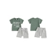 thumbnail image 2 of BemeyourBBs Toddler Baby Boy Summer Outfit Don't Hate Me Just Cuz I'm A Little Cooler Letter Print Crew Neck Short Sleeve T Shirt Tops and Shorts Set 2Pcs Cute Infant Boys Clothes, 2 of 9