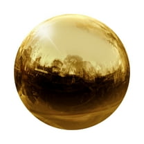 Gazing Ball 3.5 Inch 90mm Reflective Sphere Polished Hollow Ball Gold Tone