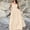*Beige, variant on ClodeEU Women's Cotton V Neck Spaghetti Strap Maxi Dress ,Elegant Casual Long Dress with Backless Lace-Up for Summer Coffee,Womens Plus L