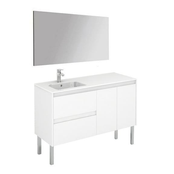 Ws Bath Collections Ambra 120Lf Pack 1 Ambra 48" Free Standing Single Basin Vanity Set -