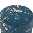 thumbnail image 6 of Duhome Round Ottoman Footstools Velvet Vanity Stool Furry Makeup Stool for Bedroom Living Room Decorative Padded Small Bench, Blue and Gold, 6 of 8