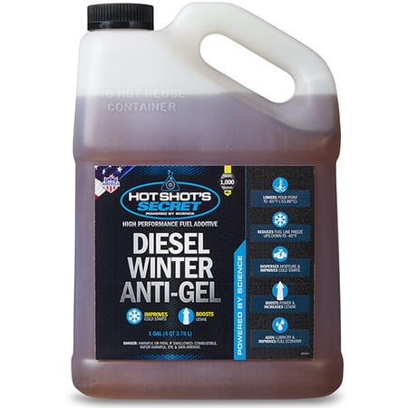 Hot Shot s Secret Diesel Winter Anti-Gel 7-in-1 Diesel Fuel Additive Prevents Gelling and Fuel Line Freeze-Ups Boosts Cetane Cleans Injectors Improves Performance 64 Oz 64 Oz Anti-Gel