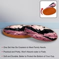 thumbnail image 4 of Bats 6Pcs Round Microfiber Leather Bar Coasters, 11x11 cm/4.3x4.3 in, Drink Mats for Home and Kitchen, Absorbent Cup Coasters Set for Drinks, 4 of 6