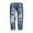 Blue, variant on Leesechin Women Cow Patch High Waist Ripped Distressed Stretchy Capri Jeans for Wome Animal Print Juniors Destroyed Capri Jeans