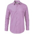 thumbnail image 2 of Men's Classic Solid Long Sleeve Barrel Cuff Dress Shirt (Lilac, Large 32/33), 2 of 2