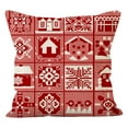 thumbnail image 2 of ¡Gran Ahorro en tu Compra!, Funda de almohada navideña de lino con estampado geométrico enrejado, funda de almohada con borde para dormitorio, sofá, funda de almohada para la cintura Akmoler, 2 of 8