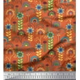 thumbnail image 1 of Soimoi Poly Georgette Fabric Leaves & Floral Clip Art Decor Fabric Printed Yard 52 Inch Wide, 1 of 3