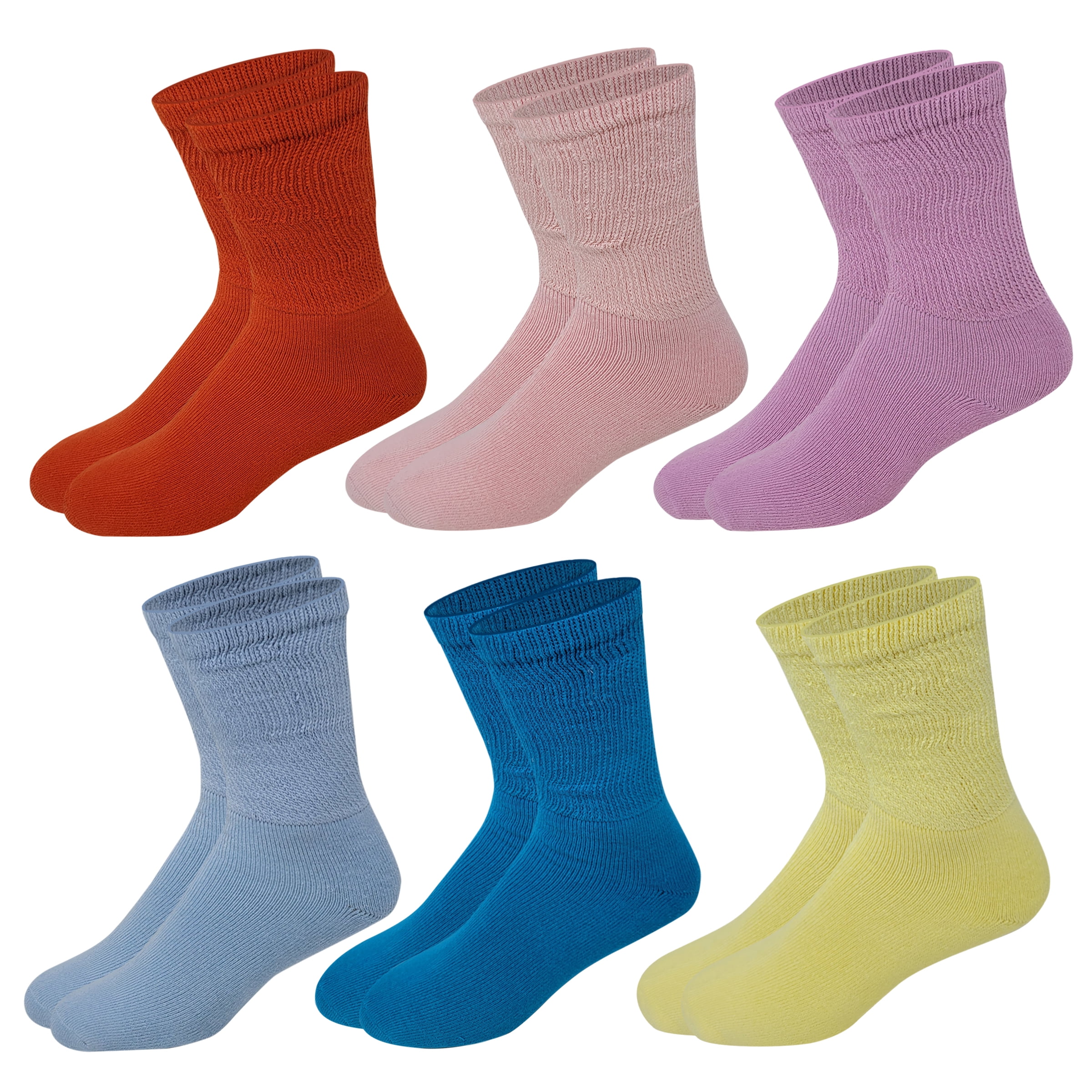 Womens MediSocks Diabetes & Circulation 6 Pair Crew Socks 911