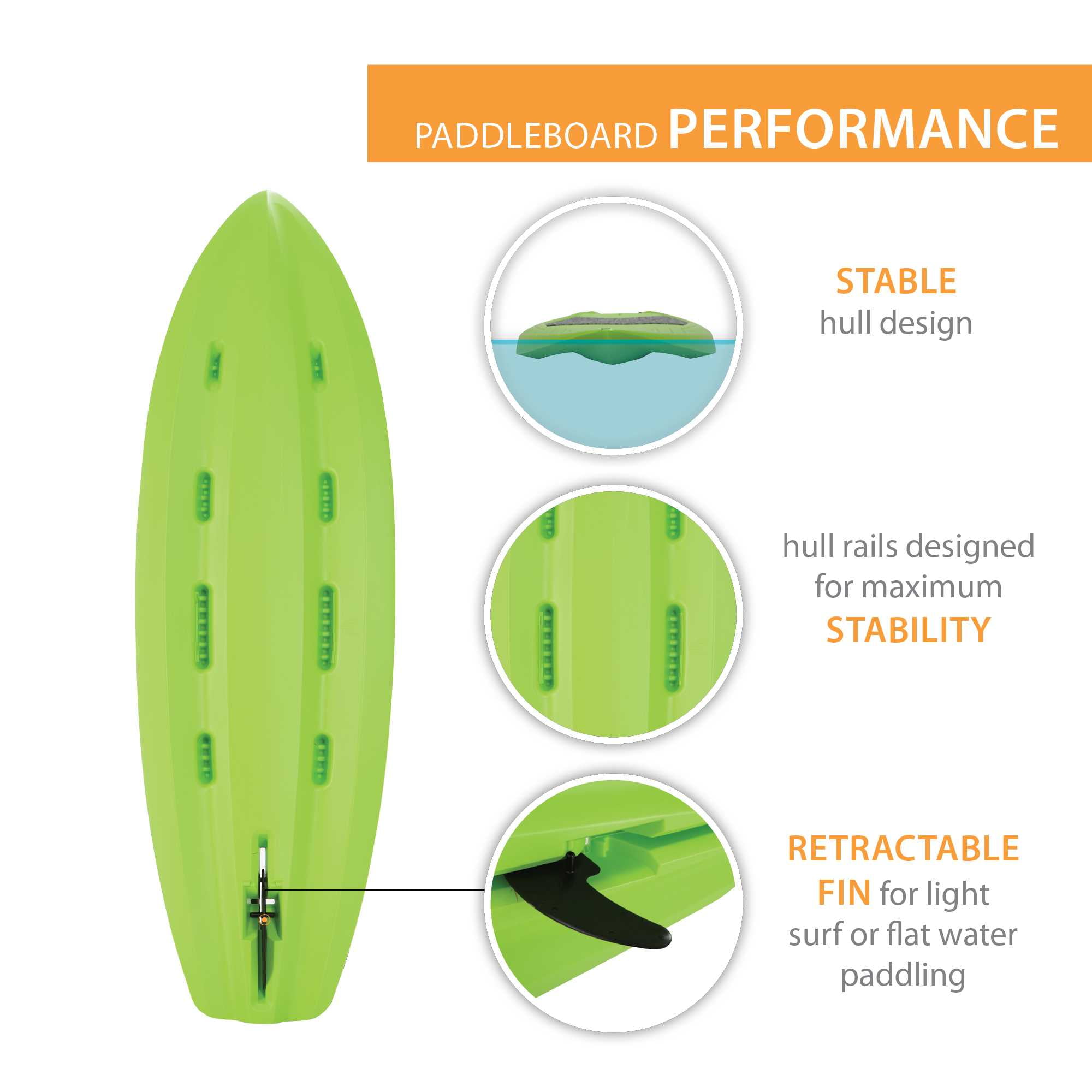 Lifetime Hooligan 8 ft Youth Stand-Up Paddle Board with Paddle, Lime Green (90699)