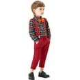 thumbnail image 6 of BULLPIANO Baby Boy Suit OutfitsTuxedo Long Sleeve Gentleman Shirt with Bowtie Suspender Pants Kids Wedding Suits for Boys, 6 of 8