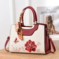 thumbnail image 2 of Otqutp Leather Tote Bag Women Shoulder Bag College Tote Leather Handbag Work Tote Bag Purse for Casual Traveling Hiking(Watermelon Red,One Size), 2 of 4