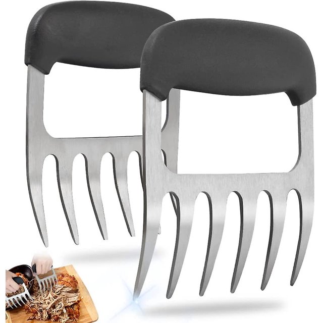 Garra de carne de metal, garra de carne de metal resistente al calor - 2, garra de carne multifuncional, garra de arranque para procesamiento duradero y tallado de alimentos, garra de barbacoa