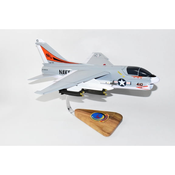 VA-94 Shrikes 1974 157591 A-7E Corsair II Model, LTV, 1/31 Mahogany Scale Model, Navy