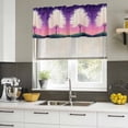 thumbnail image 4 of Purple Star Sky Curtain Valances for Windows, Kitchen Valance Window Treatments Panel 2 Pack, Tree Retro Abstract Watercolor Art Rod Pocket Short Curtains for Bathroom Bedroom 42 x 18 Inch, 4 of 8