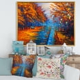 thumbnail image 2 of Designart 'Orange Autumn Landscape With Little Road II' Traditional Framed Canvas Wall Art Print, 2 of 5