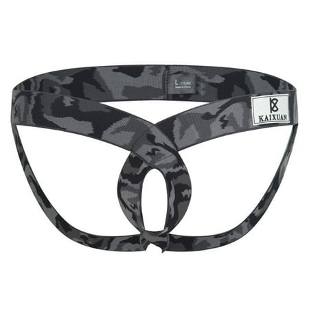 

YIWEI Sexy Men s Underwear Sexy Hot Sale Hip Double Thong Panties Low Waist Thong Gray-Sd M