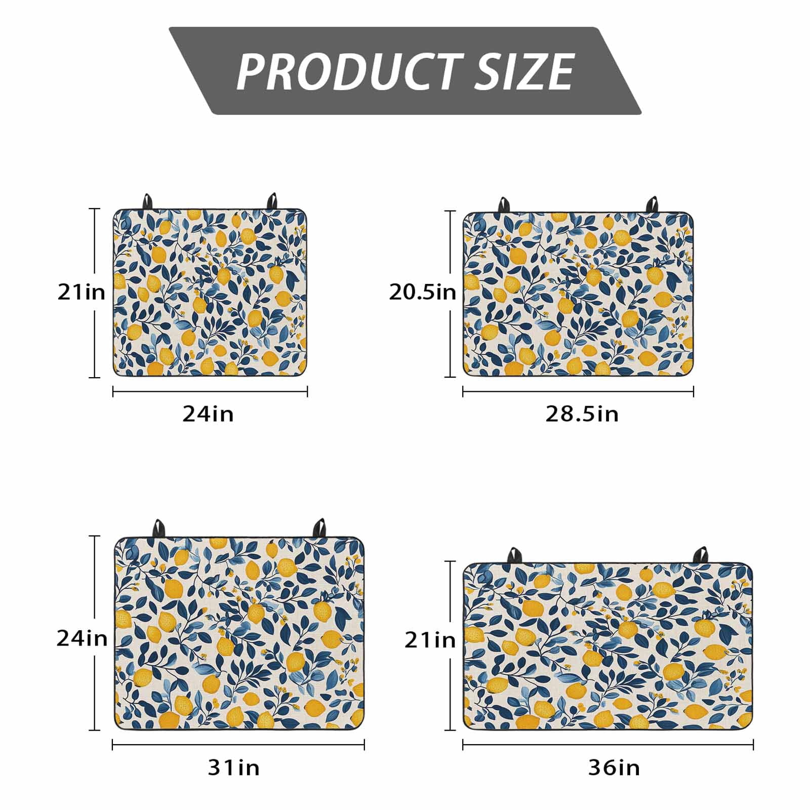 Lemon Summer Stove Top Cover for Electric Stove, Heat-proof & Non Slip Glass Top Stove Cover Protector, Spring Pastoral Watercolor Fruit Leaf Kitchen Flat Cooktop Rubber Mat 24x21 Inches