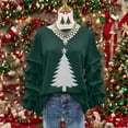 thumbnail image 2 of Womens Christmas Sweatshirts Pleated Long Sleeves Christmas Tops Crew Neck Pullover Sweater Blouses Xmas Graphic Dressy Causal Christmas Shirts Top, 2 of 5