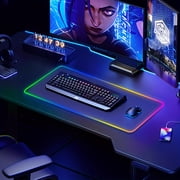 LED Mouse Pad 35.4x15.7 inch, Large RGB Glow Gaming Mouse Pad for Computer Keyboard, 12 Cool Lighting Modes, Anti-Slip Base, Waterproof, Stain Resistant, Desk Mouse Pad for Wireless Mouse