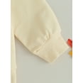 thumbnail image 4 of ZAXARRA Infant Baby Girls Pants Sets Long Sleeve Letter Print Sweatshirt Solid Color Flared Pants Sets, 4 of 6