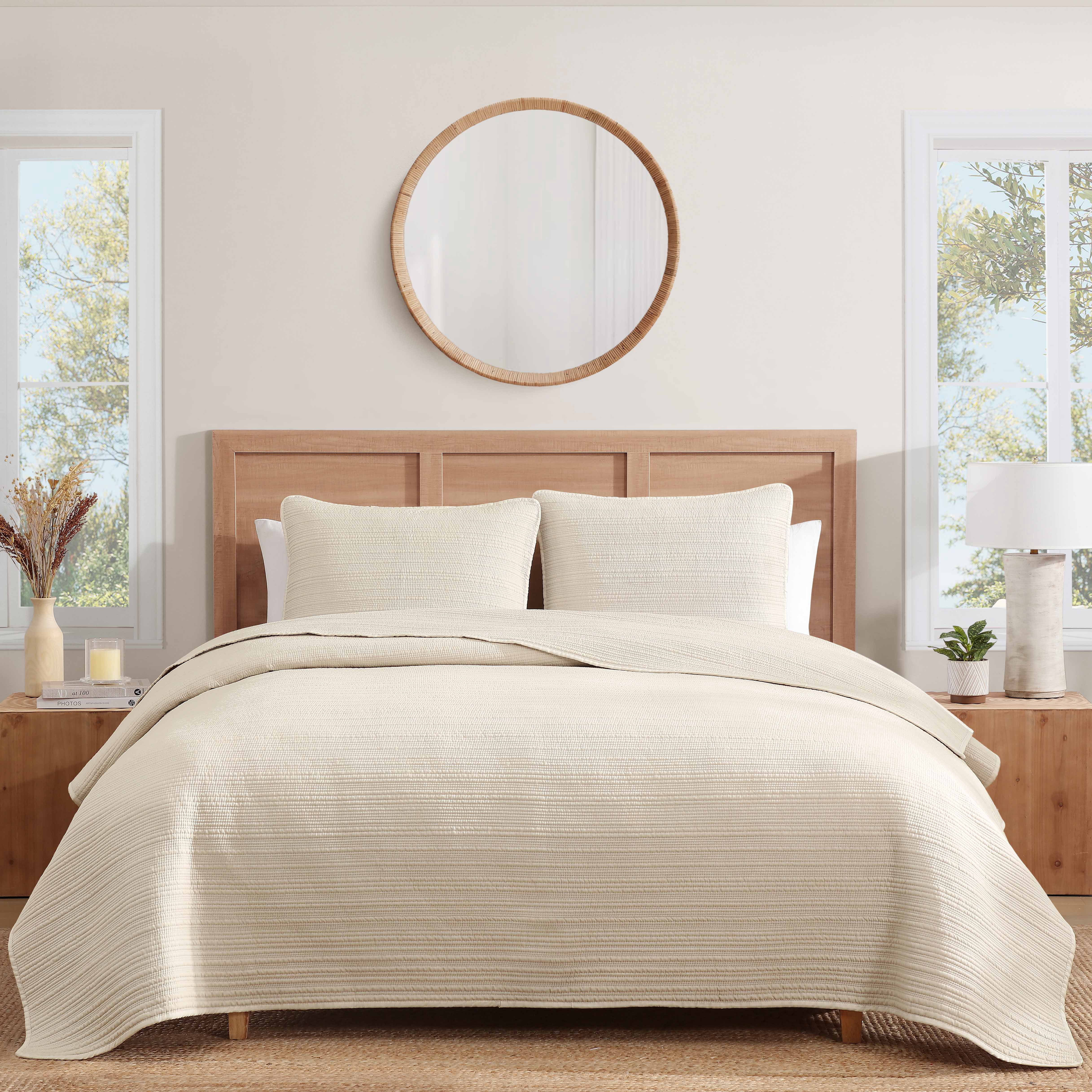 Caribbean Joe, Stonewash 3PC Quilt Set, Full/Queen, Taupe