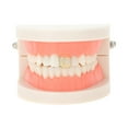 thumbnail image 2 of Unique Bargains 1 Set Fake Teeth Grills Fashion Double Row Diamond for Hip Hop Gift Gold Tone, 2 of 6