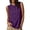 Purple-13, variant on Perfectbot Women's Sleeveless Band Collar Blouse – Linen-Look Button-Down Top with Pleated Panel & Curved Hem