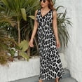 thumbnail image 6 of Snow Leopard White Dress Summer Street Style Bohemia Long Dresses Female Sleeveless Printed Maxi Dress, 6 of 9