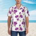 thumbnail image 5 of Uemuo Orchids Flowers Printed Regular Fit Short Sleeve Casual Hawaiian Shirt for Men,Aloha shirt,Tropical shirt,Floral print shirt,Vacation Beach shirt-XX-Large, 5 of 9
